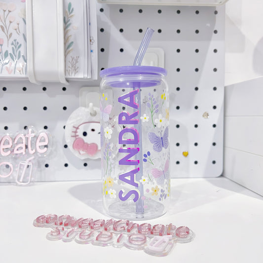 Customized Butterfly Glass Can
